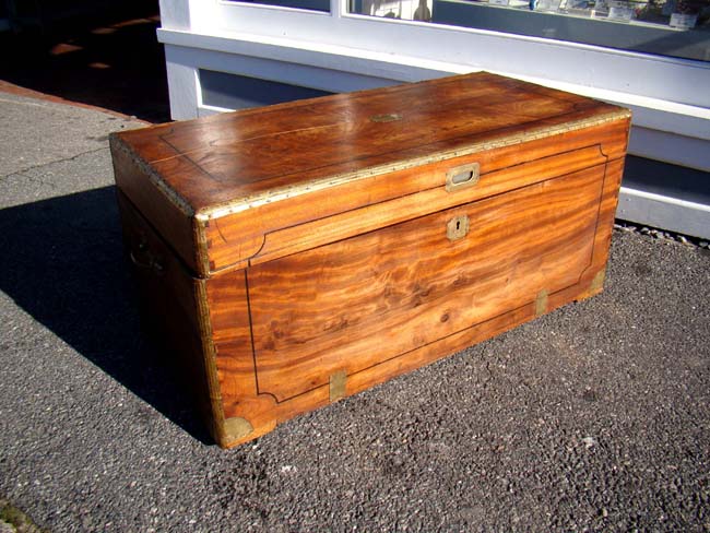 A China Trade period Camphorwood Seaman's Trunk circa 1825
